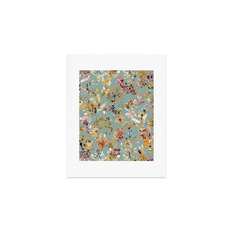 Ninola Design Wild Grasses Gold Teal Art Print