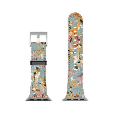 Ninola Design Wild Grasses Gold Teal Apple Watch Band