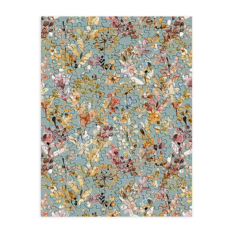 Ninola Design Wild Grasses Gold Teal Puzzle