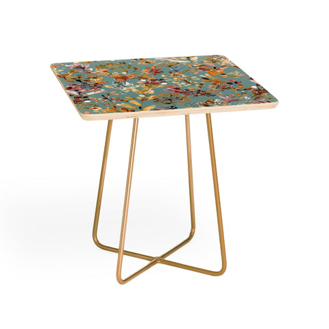 Ninola Design Wild Grasses Gold Teal Side Table