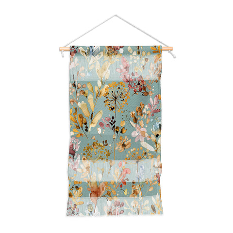 Ninola Design Wild Grasses Gold Teal Wall Hanging Portrait
