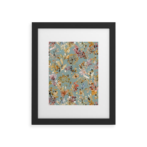 Ninola Design Wild Grasses Gold Teal Framed Art Print