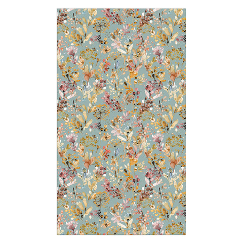 Ninola Design Wild Grasses Gold Teal Tablecloth