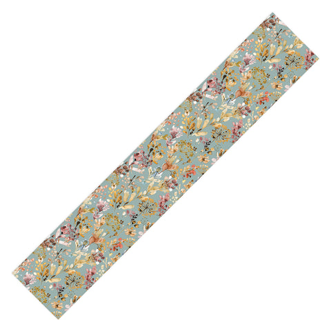 Ninola Design Wild Grasses Gold Teal Table Runner