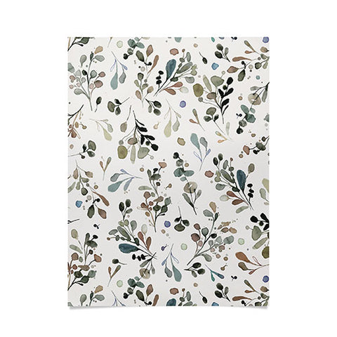 Ninola Design Wild Leaves Plants Botanical Neutral Poster