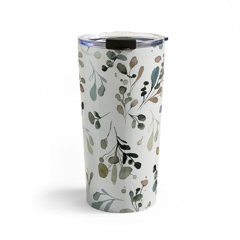 Ninola Design Wild Leaves Plants Botanical Neutral Travel Mug