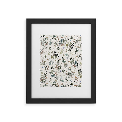 Ninola Design Wild Leaves Plants Botanical Neutral Framed Art Print