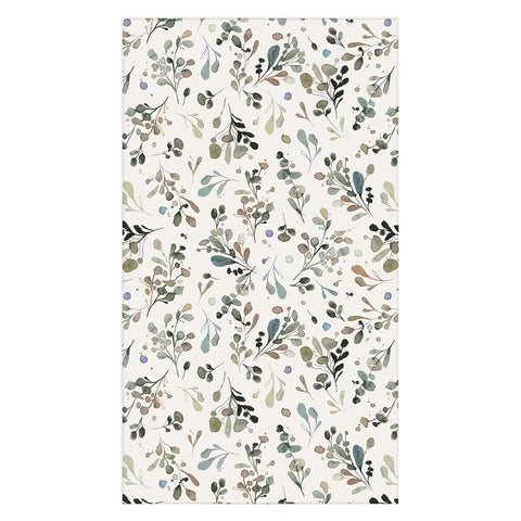 Ninola Design Wild Leaves Plants Botanical Neutral Tablecloth