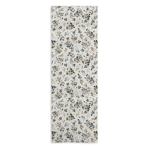 Ninola Design Wild Leaves Plants Botanical Neutral Yoga Towel