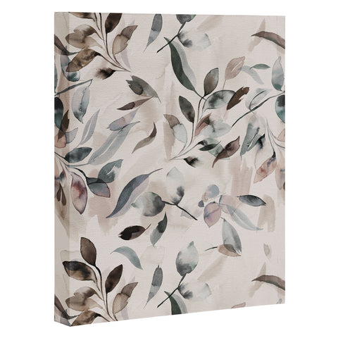 Ninola Design Winter Leaves Neutral Art Canvas