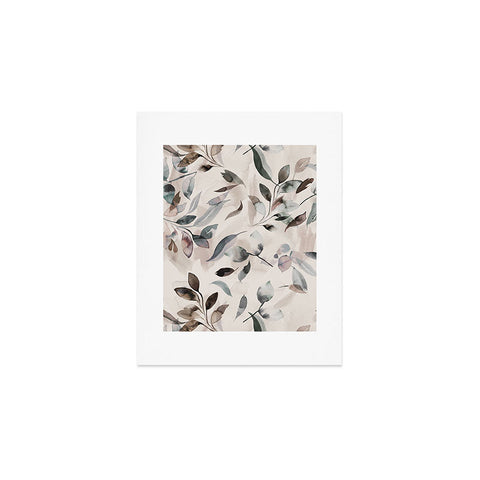 Ninola Design Winter Leaves Neutral Art Print