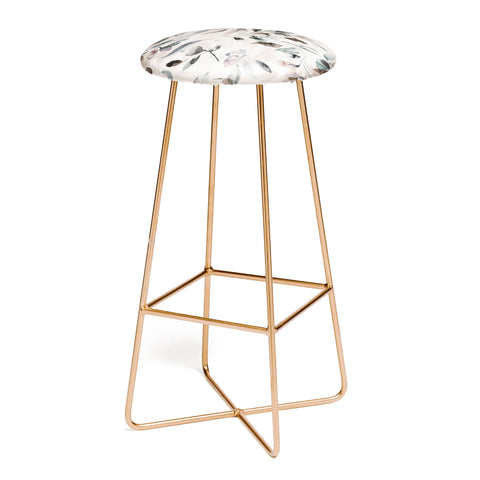 Ninola Design Winter Leaves Neutral Bar Stool