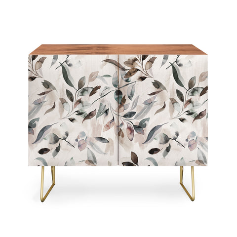 Ninola Design Winter Leaves Neutral Credenza
