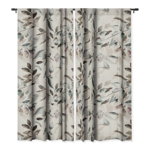 Ninola Design Winter Leaves Neutral Blackout Non Repeat