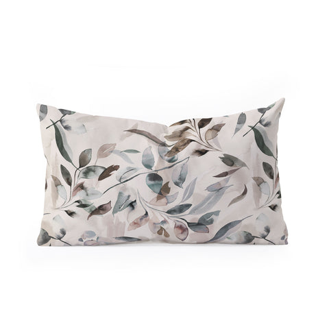 Ninola Design Winter Leaves Neutral Oblong Throw Pillow Havenly