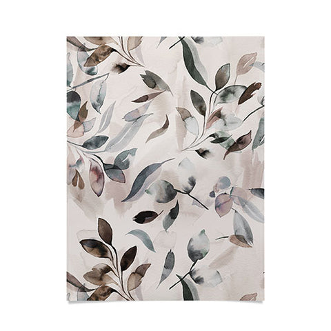 Ninola Design Winter Leaves Neutral Poster