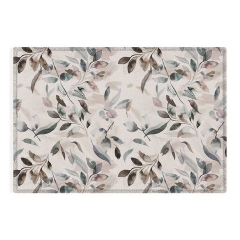 Ninola Design Winter Leaves Neutral Outdoor Rug