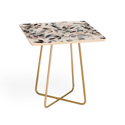 Ninola Design Winter Leaves Neutral Side Table