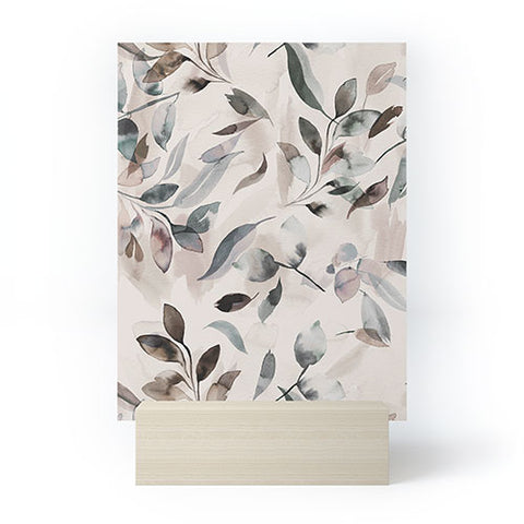 Ninola Design Winter Leaves Neutral Mini Art Print