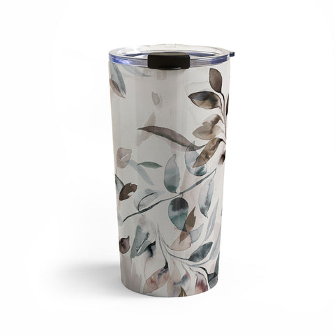Ninola Design Winter Leaves Neutral Travel Mug
