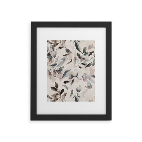 Ninola Design Winter Leaves Neutral Framed Art Print havenly
