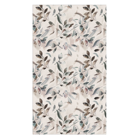 Ninola Design Winter Leaves Neutral Tablecloth