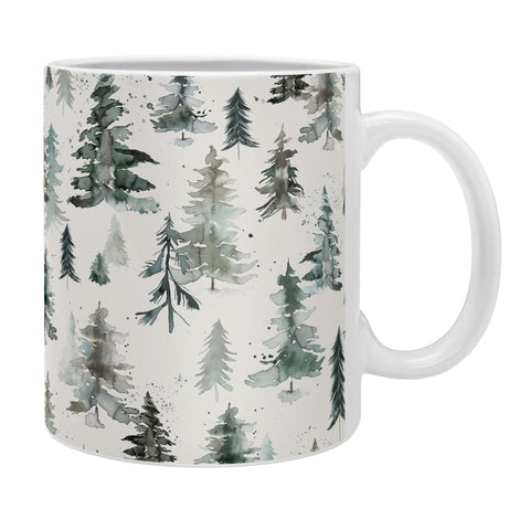 Ninola Design Winter Snow Trees Forest Neutral Coffee Mug