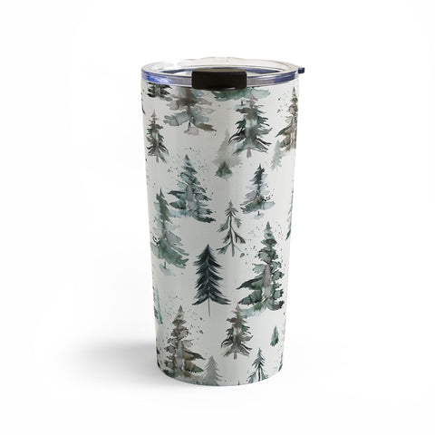 Ninola Design Winter Snow Trees Forest Neutral Travel Mug