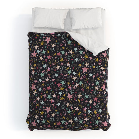 Ninola Design Winter stars modern holiday Duvet Cover
