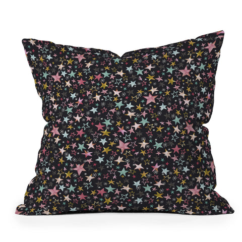 Ninola Design Winter stars modern holiday Outdoor Throw Pillow