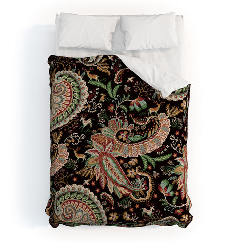 Ninola Design Woodland Paisley Black Duvet Cover