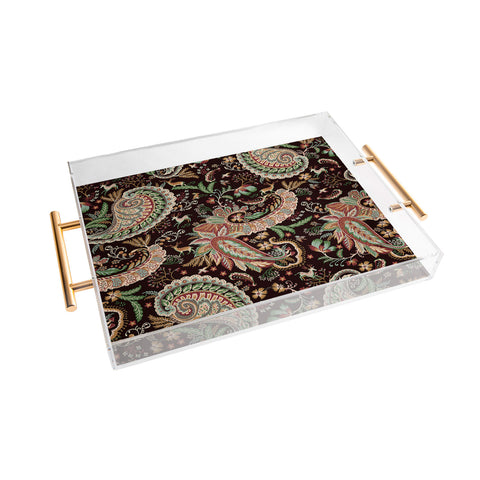 Ninola Design Woodland Paisley Black Acrylic Tray
