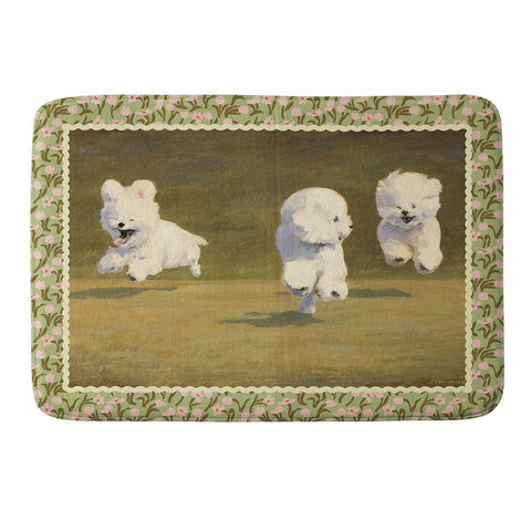 NKTN Three Dogs Running Memory Foam Bath Mat