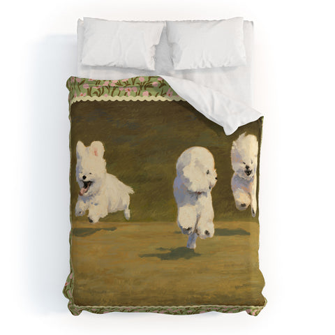 NKTN Three Dogs Running Duvet Cover
