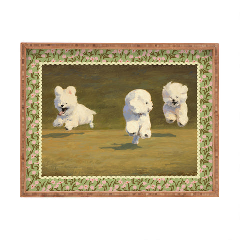 NKTN Three Dogs Running Rectangular Tray