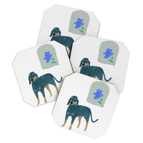 norarikka Dog and a Mini HalfRound Window Coaster Set