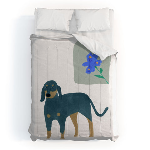 norarikka Dog and a Mini HalfRound Window Comforter