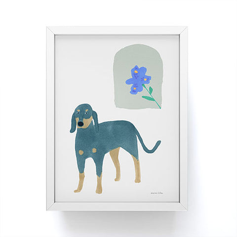 norarikka Dog and a Mini HalfRound Window Framed Mini Art Print