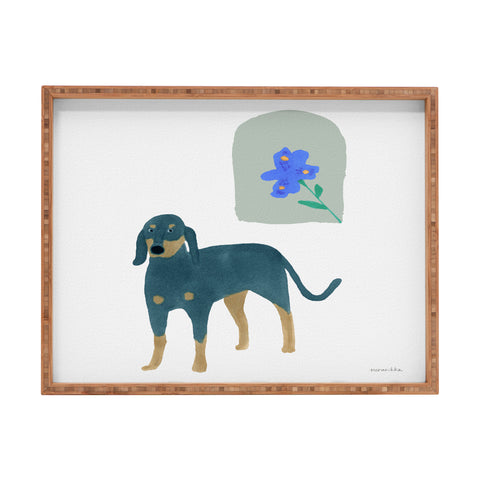 norarikka Dog and a Mini HalfRound Window Rectangular Tray
