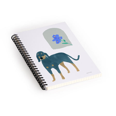 norarikka Dog and a Mini HalfRound Window Spiral Notebook