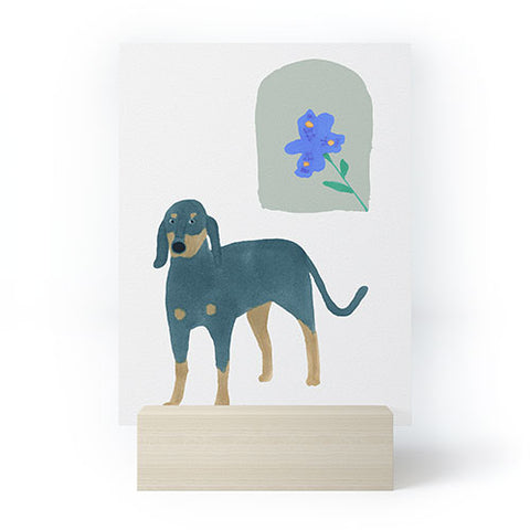 norarikka Dog and a Mini HalfRound Window Mini Art Print