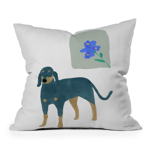 norarikka Dog and a Mini HalfRound Window Throw Pillow