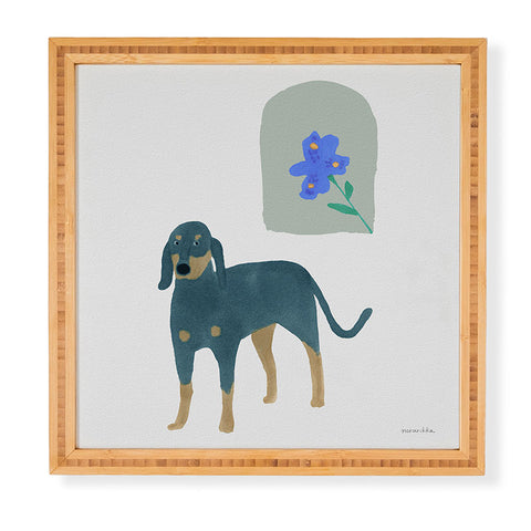 norarikka Dog and a Mini HalfRound Window Framed Wall Art
