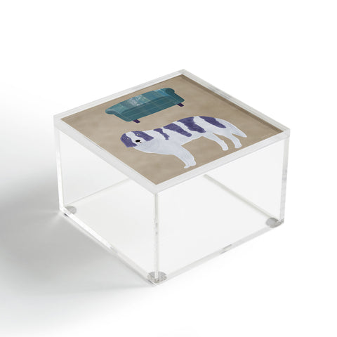 norarikka Dog and a Sofa Purple and Beige Acrylic Box