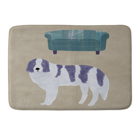 norarikka Dog and a Sofa Purple and Beige Memory Foam Bath Mat