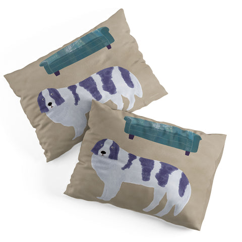 norarikka Dog and a Sofa Purple and Beige Pillow Shams