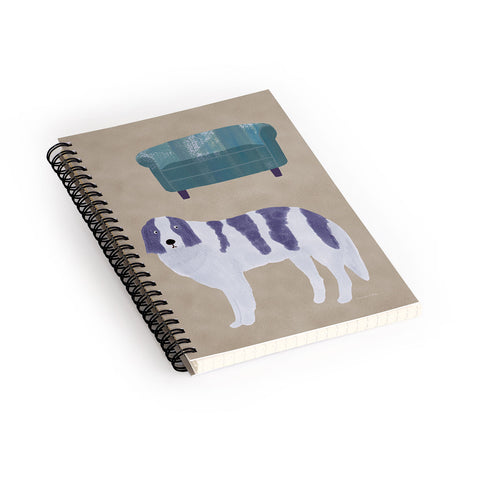 norarikka Dog and a Sofa Purple and Beige Spiral Notebook