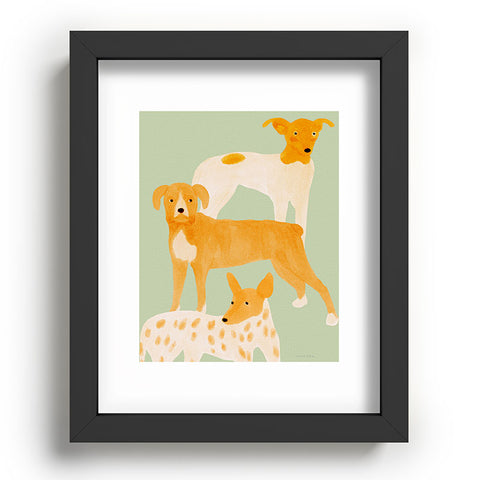 norarikka Three Dogs Lined Up Recessed Framing Rectangle