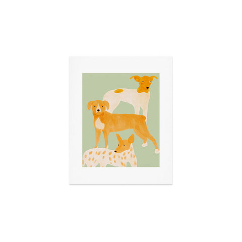 norarikka Three Dogs Lined Up Art Print