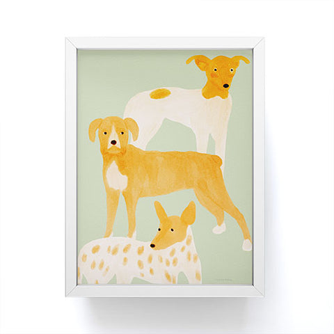 norarikka Three Dogs Lined Up Framed Mini Art Print